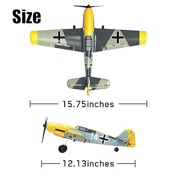Naho⭐︎ Amazon.com: FLYCOLOR BF109 RC Airplane 2.4Ghz 4CH Remote